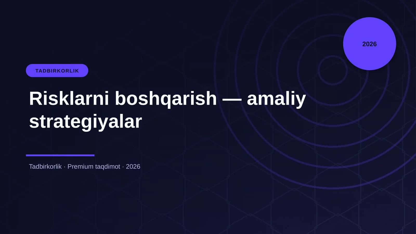 Risklarni boshqarish — amaliy strategiyalar 1
