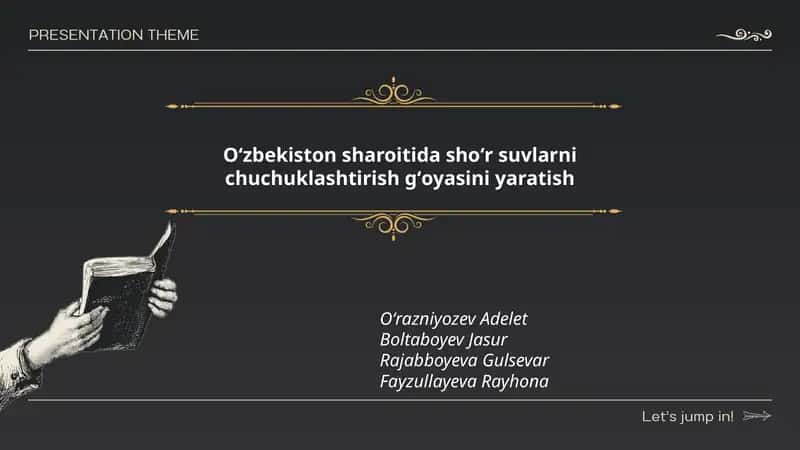 Oʻzbekiston sharoitida shoʻr suvlarni chuchuklashtirish gʻoyasini yaratish 1