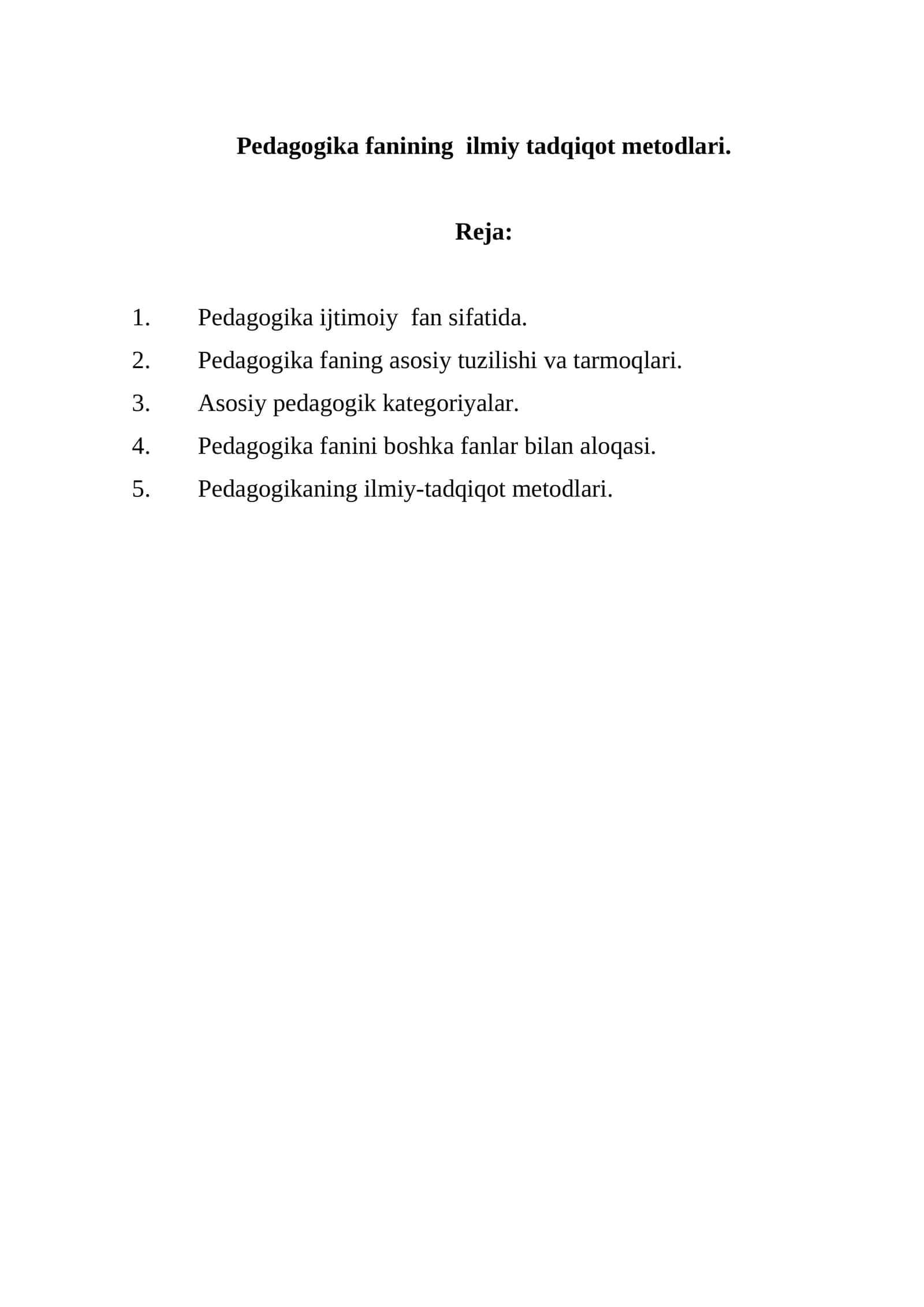 Pedagogika fanining ilmiy tadqiqot metodlari 1