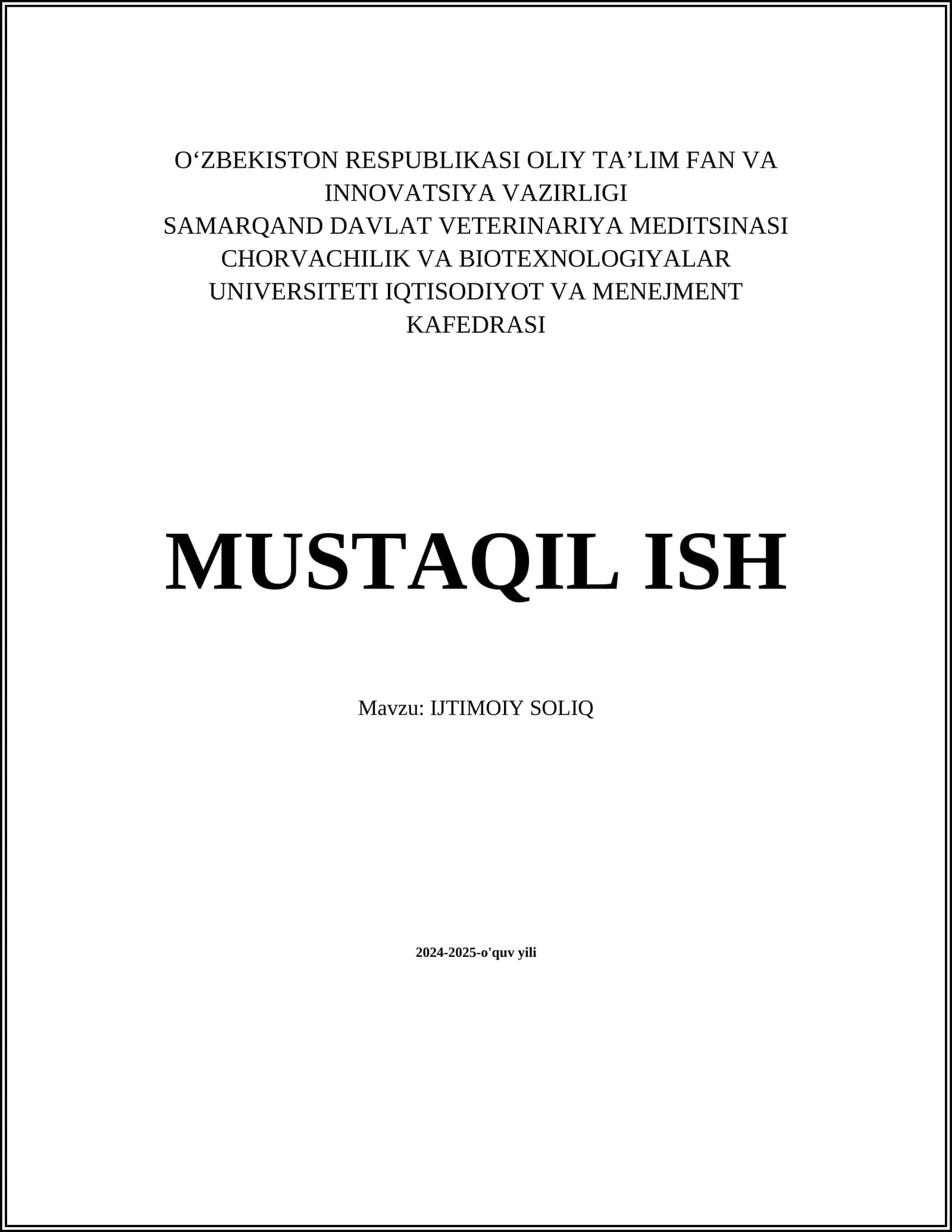 IJTIMOIY SOLIQ 1