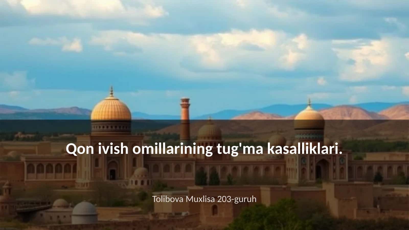 Qon ivish omillarining tug'ma kasalliklari 1