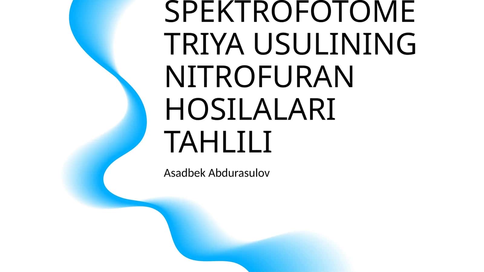 SPEKTROFOTOMETRIYA USULINING NITROFURAN HOSILALARI TAHLILI 1