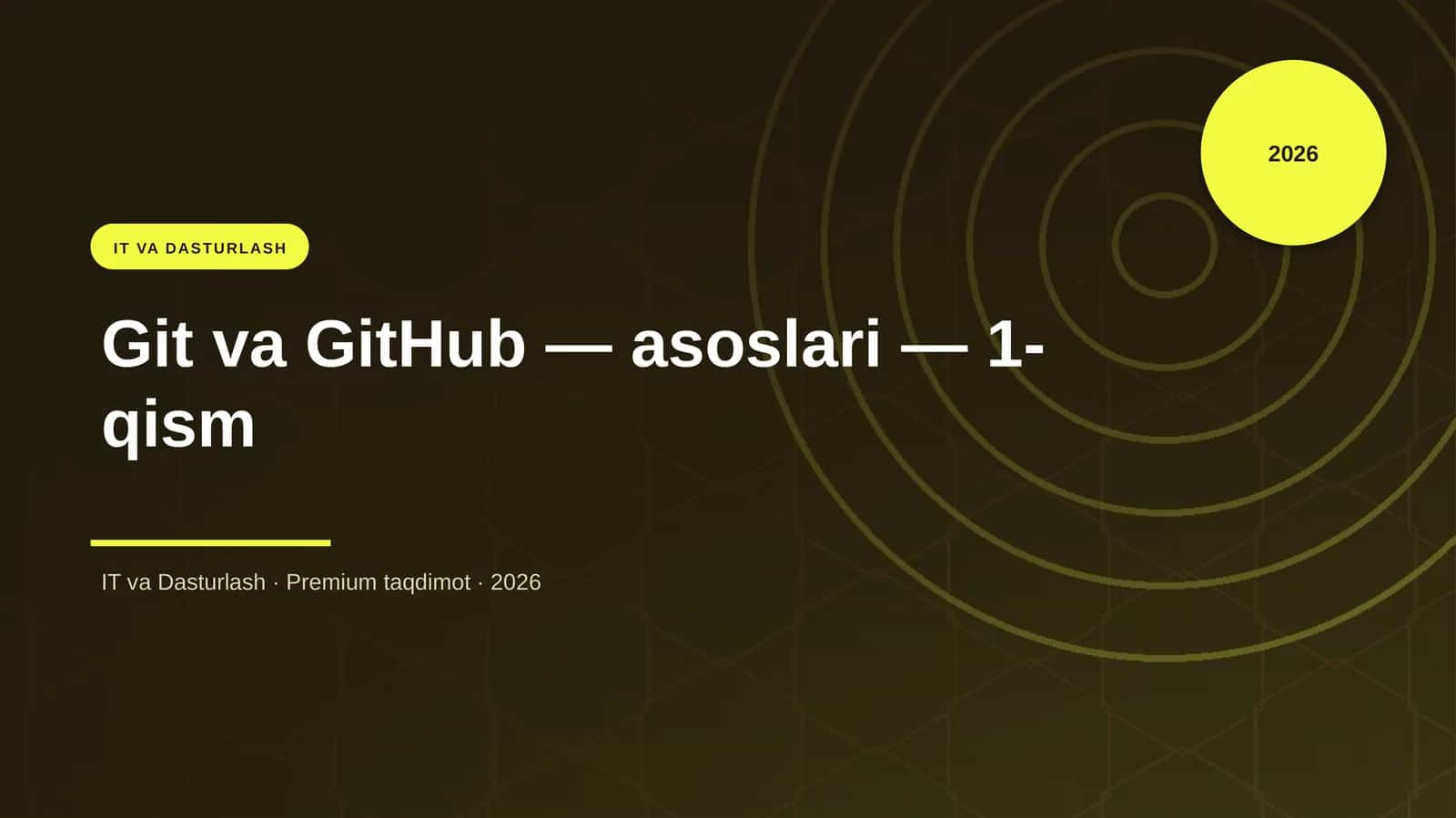 Git va GitHub — asoslari — 1-qism 1