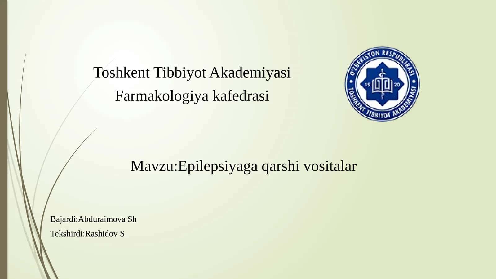 Eplepsiya va unga qarshi vositalar 1