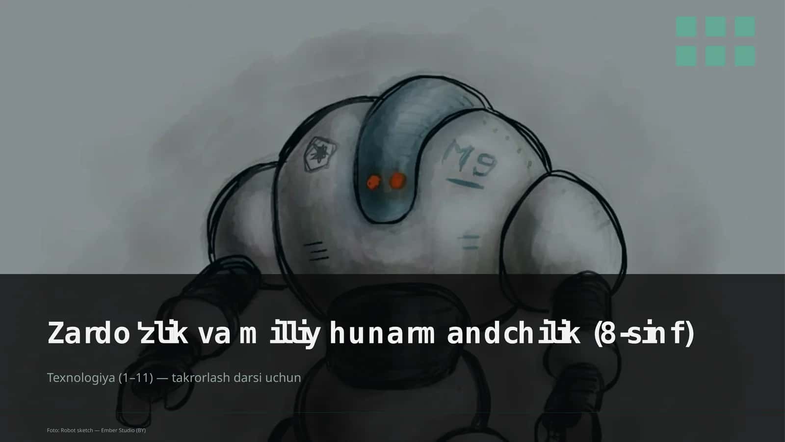 Zardo'zlik va milliy hunarmandchilik (8-sinf) 1