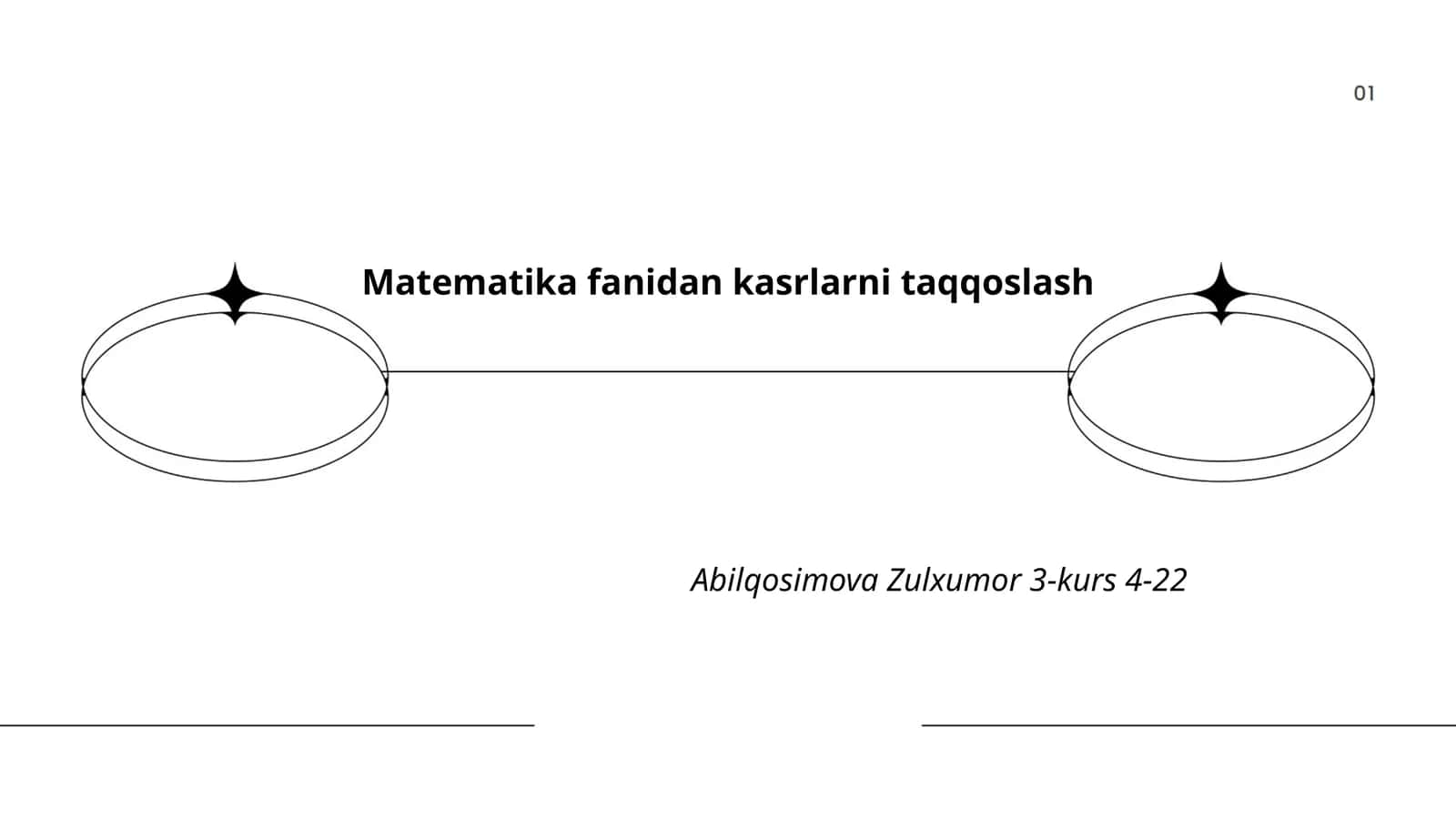 Matematika fanidan kasrlarni taqqoslash 1