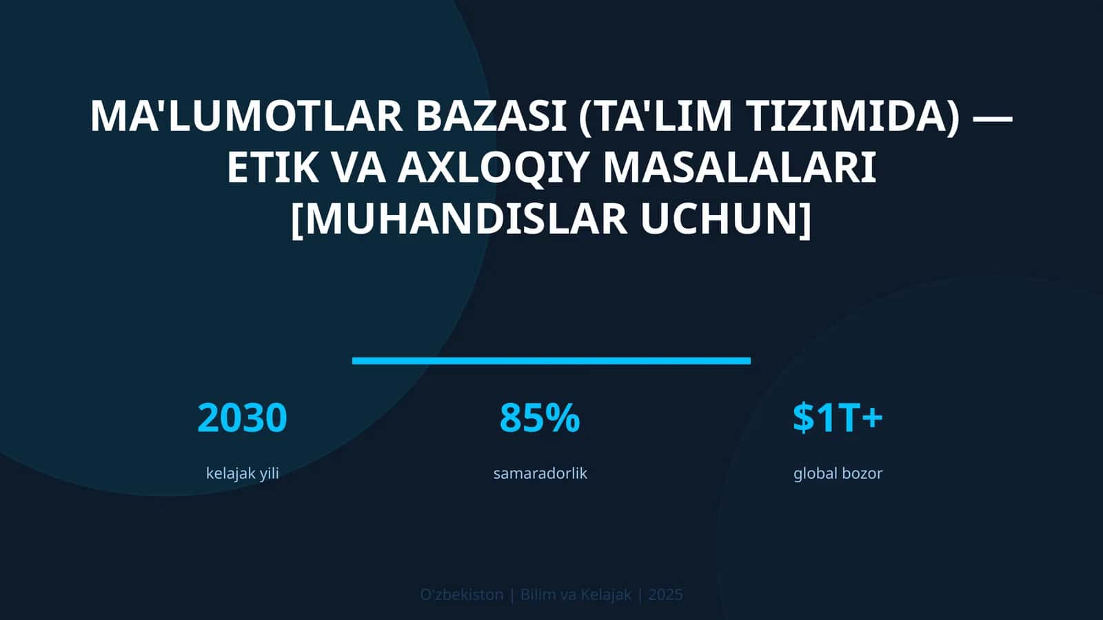 Ma'lumotlar bazasi (ta'lim tizimida) — etik va axloqiy masalalari [muhandislar uchun] 1