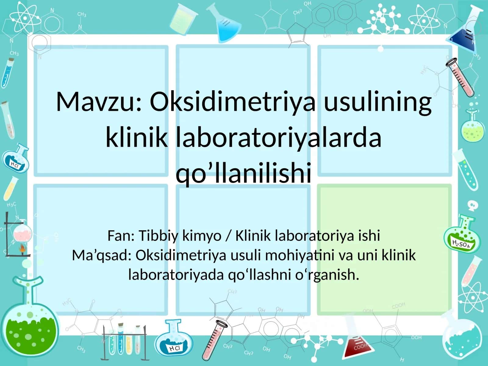 Oksidimetriya usulining klinik laboratoriyalarda qo’llanilishi 1
