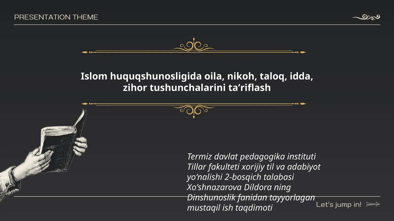 Dinshunoslik fanidan tayyorlagan mustaqil ish taqdimoti 1
