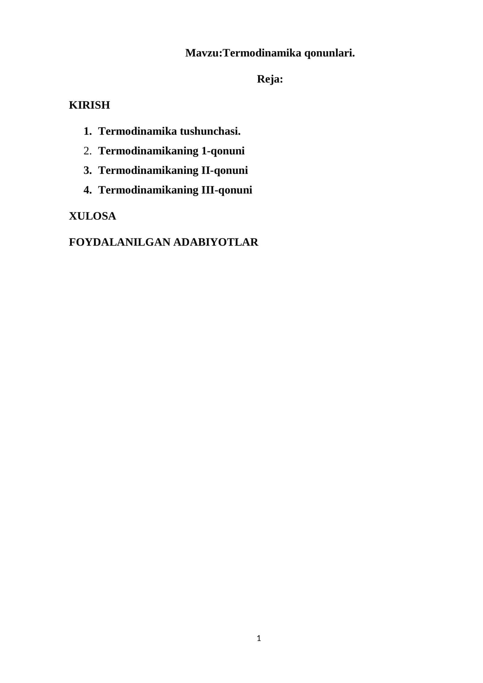Termodinamika qonunlari 1