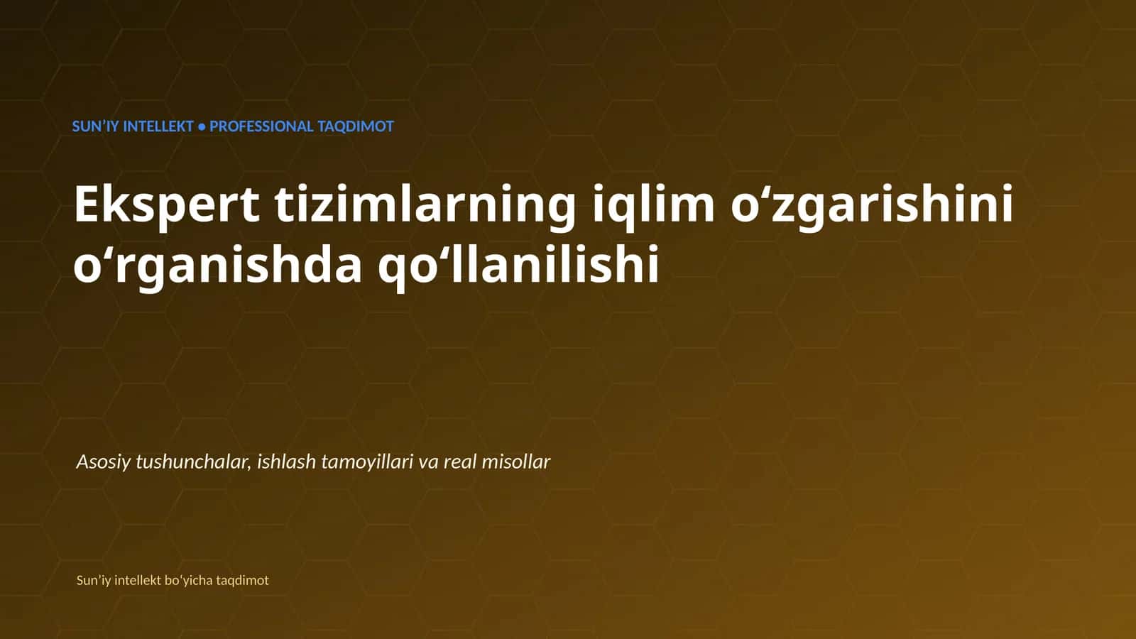 SUNʼIY INTELLEKT • PROFESSIONAL TAQDIMOT 1
