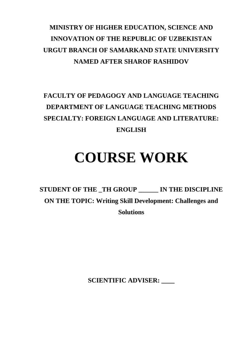 Writing Skill Development Challenges and Solutions. 1