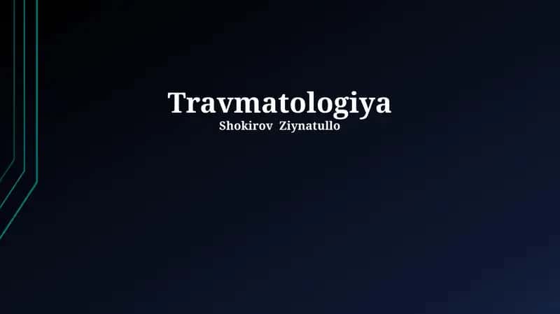 Travmatologiya 1