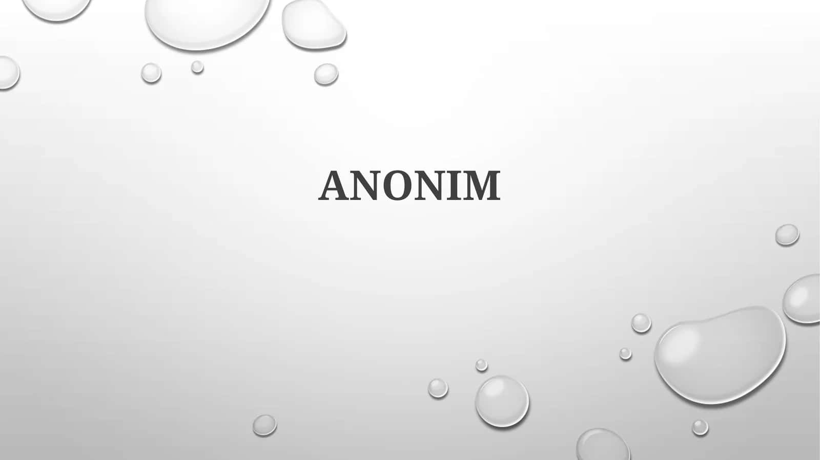 Anonimlik tushunchasi 1