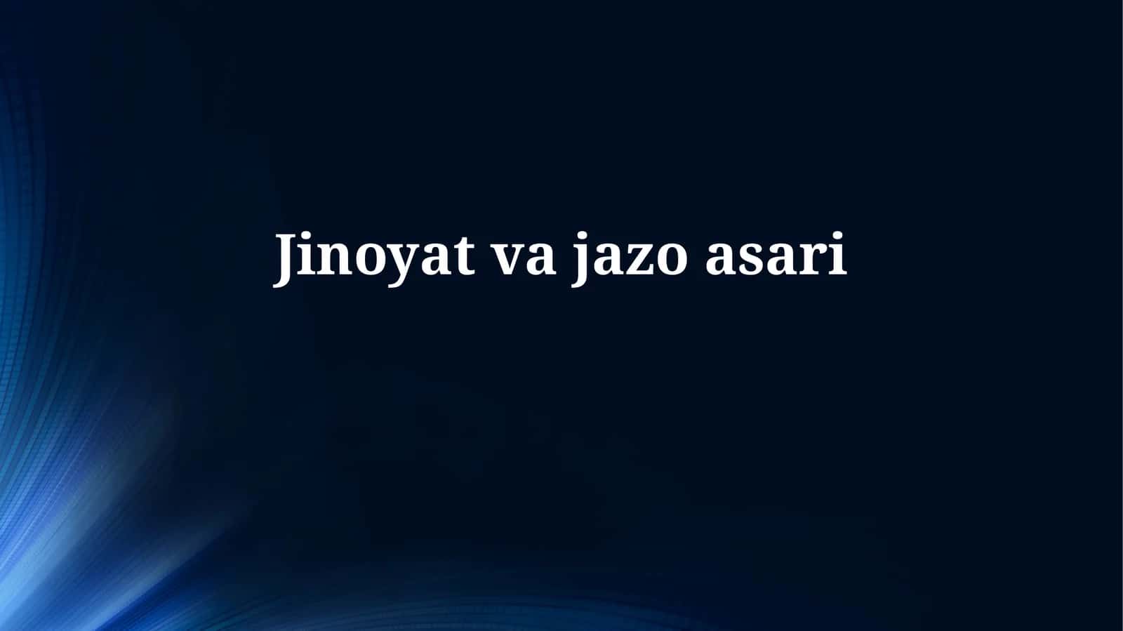 Jinoyat vajazoasari 1