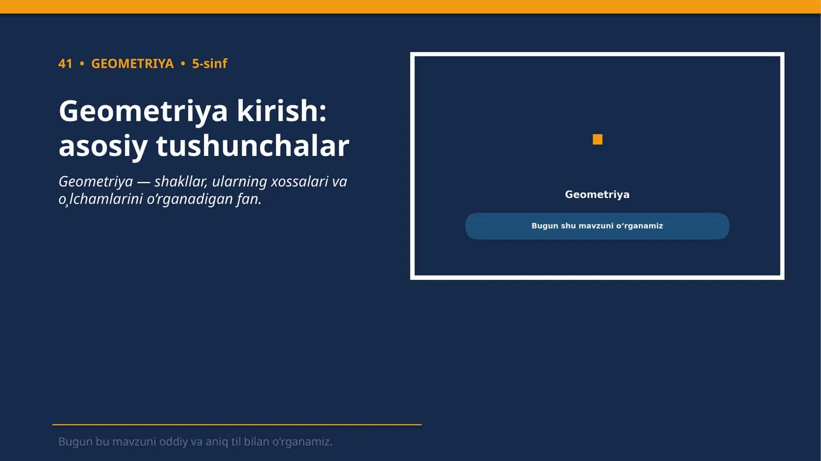 Geometriya kirish: asosiy tushunchalar 1