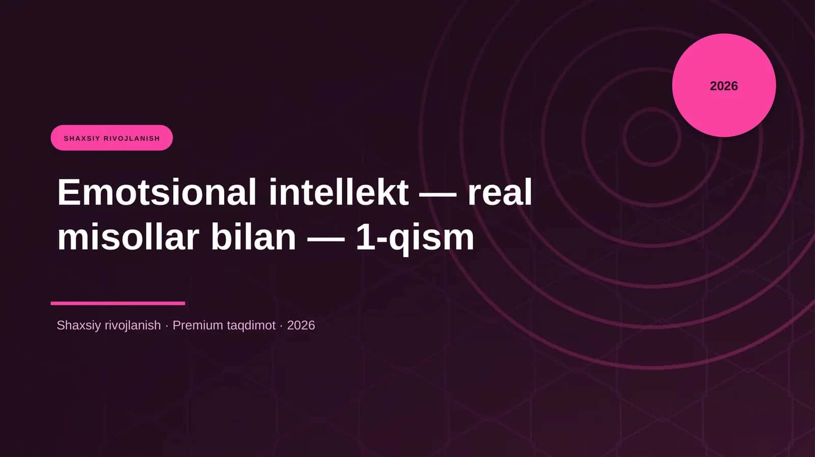 Emotsional intellekt — real misollar bilan — 1-qism 1
