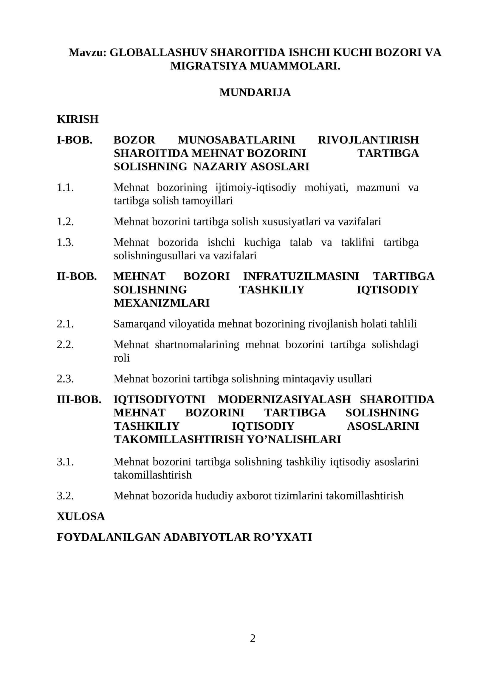 GLOBALLASHUV SHAROITIDA ISHCHI KUCHI BOZORI VA MIGRATSIYA MUAMMOLARI 1