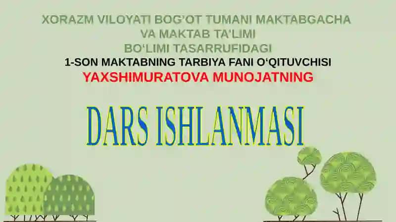 EKOLOGIK ISTIROHAT BOG I DARS ISHLANMA 1