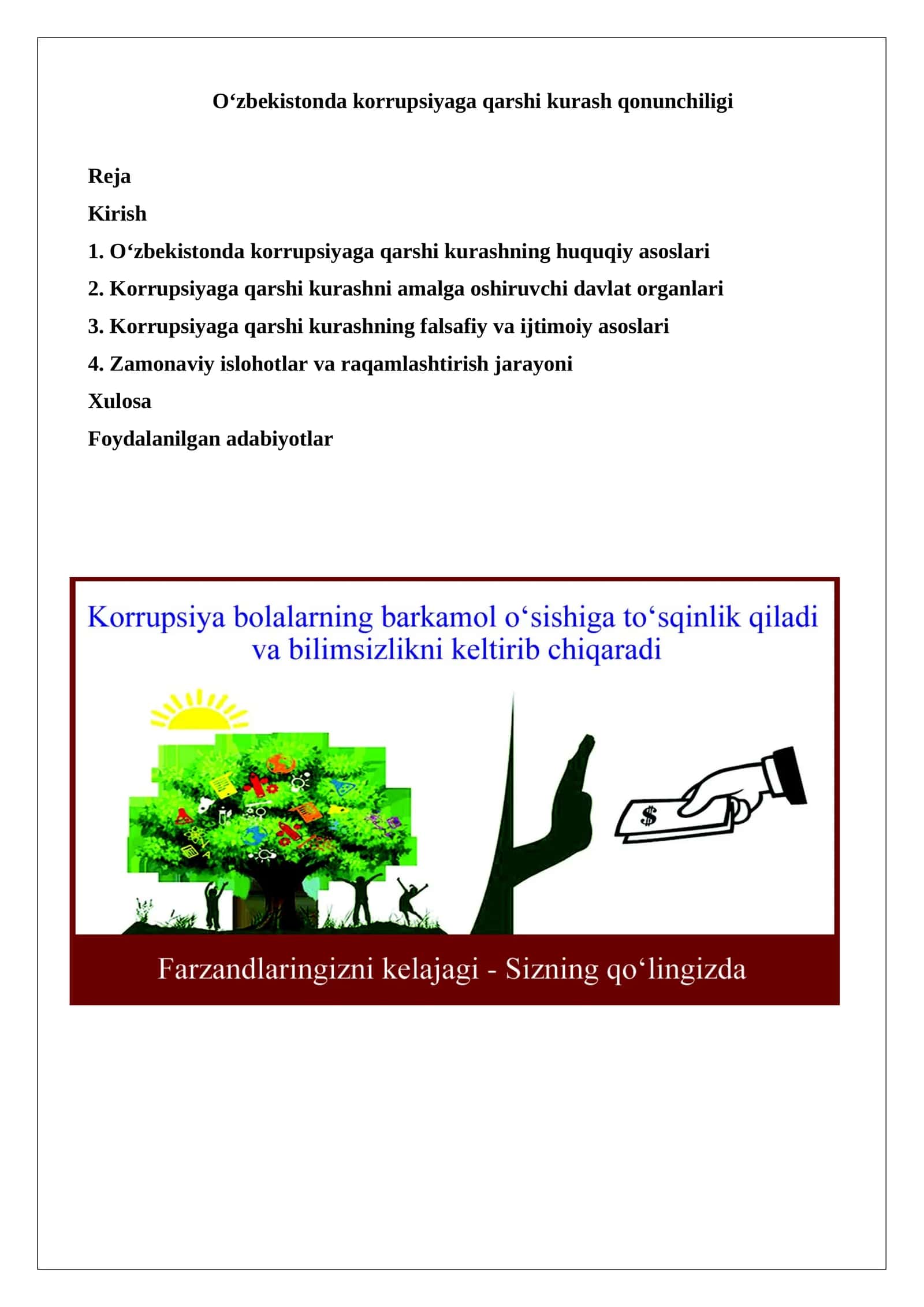 O‘zbekistonda korrupsiyaga qarshi kurash qonunchiligi 1