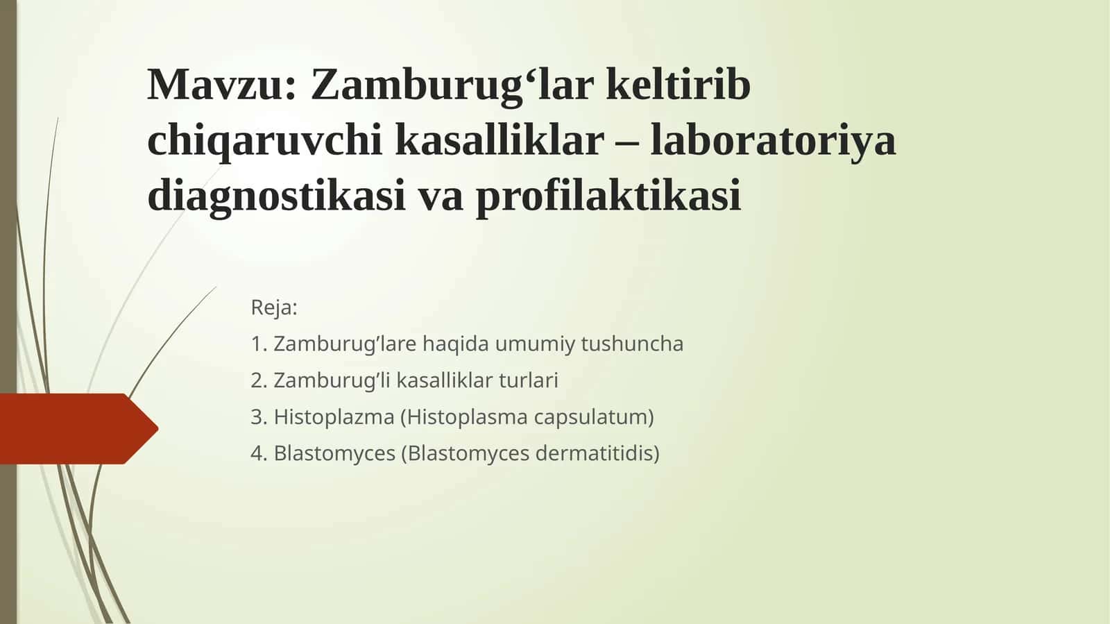 Zamburug‘lar keltirib chiqaruvchi kasalliklar – laboratoriya diagnostikasi va profilaktikasi 1