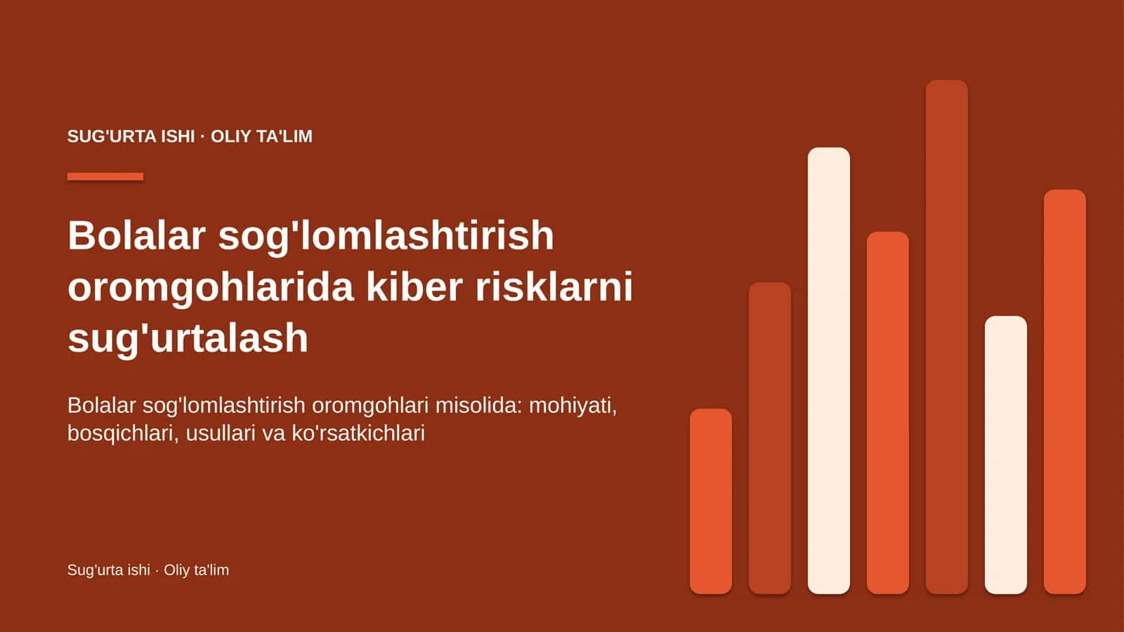 Bolalar sog'lomlashtirish oromgohlarida kiber risklarni sug'urtalash 1