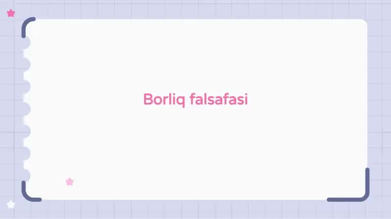 Borliq falsafasi 1