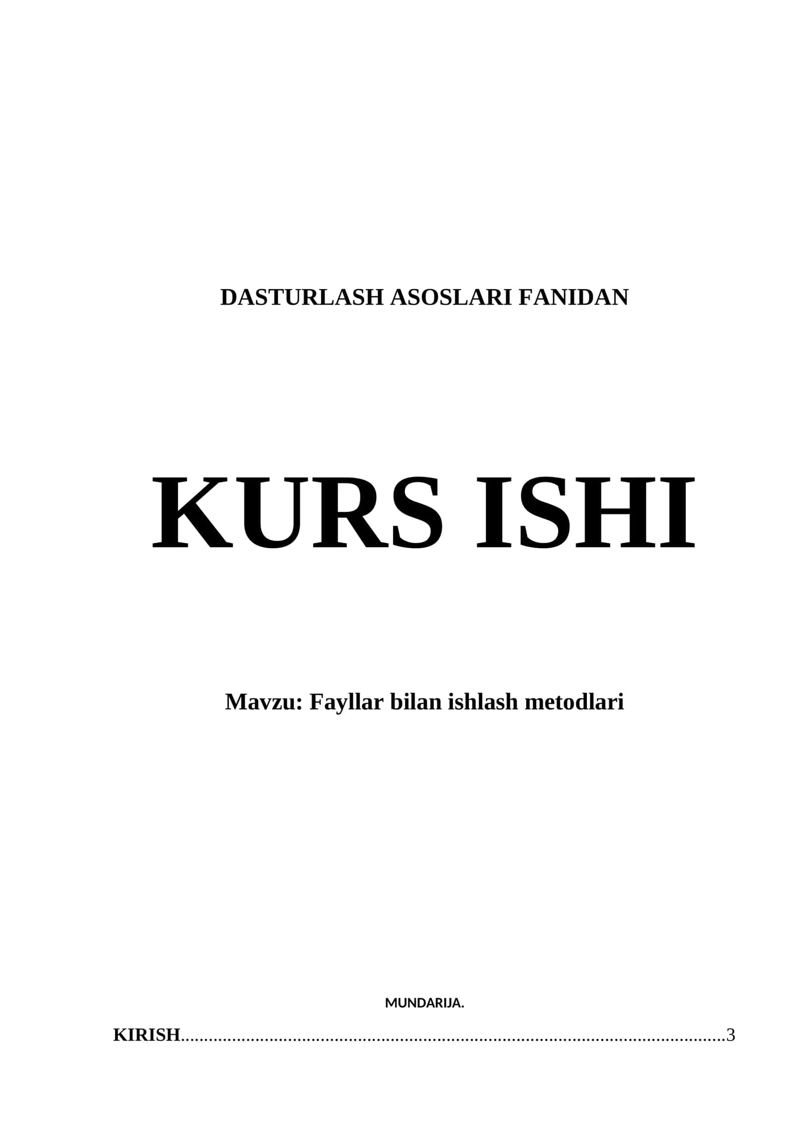 Fayllar bilan ishlash metodlari 1