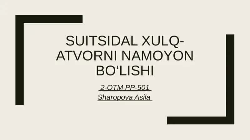 Suitsidal xulq-atvorni namoyon bo‘lishi 1
