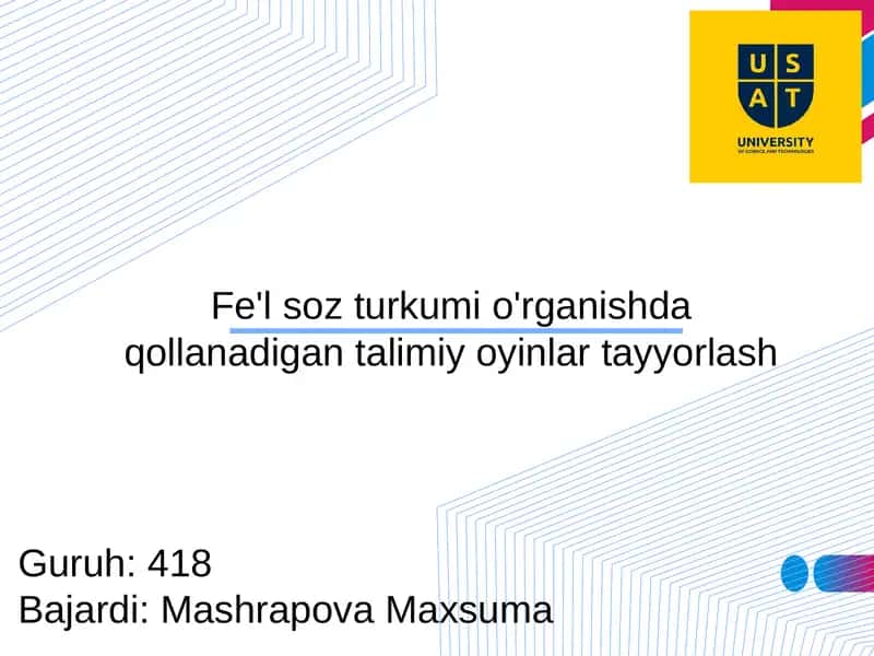 Fe'lsoz turkumini o'rganish 1