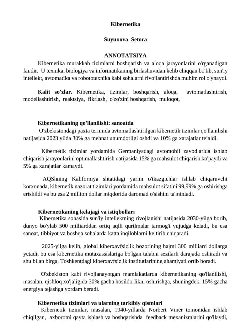 Kibernetika 1