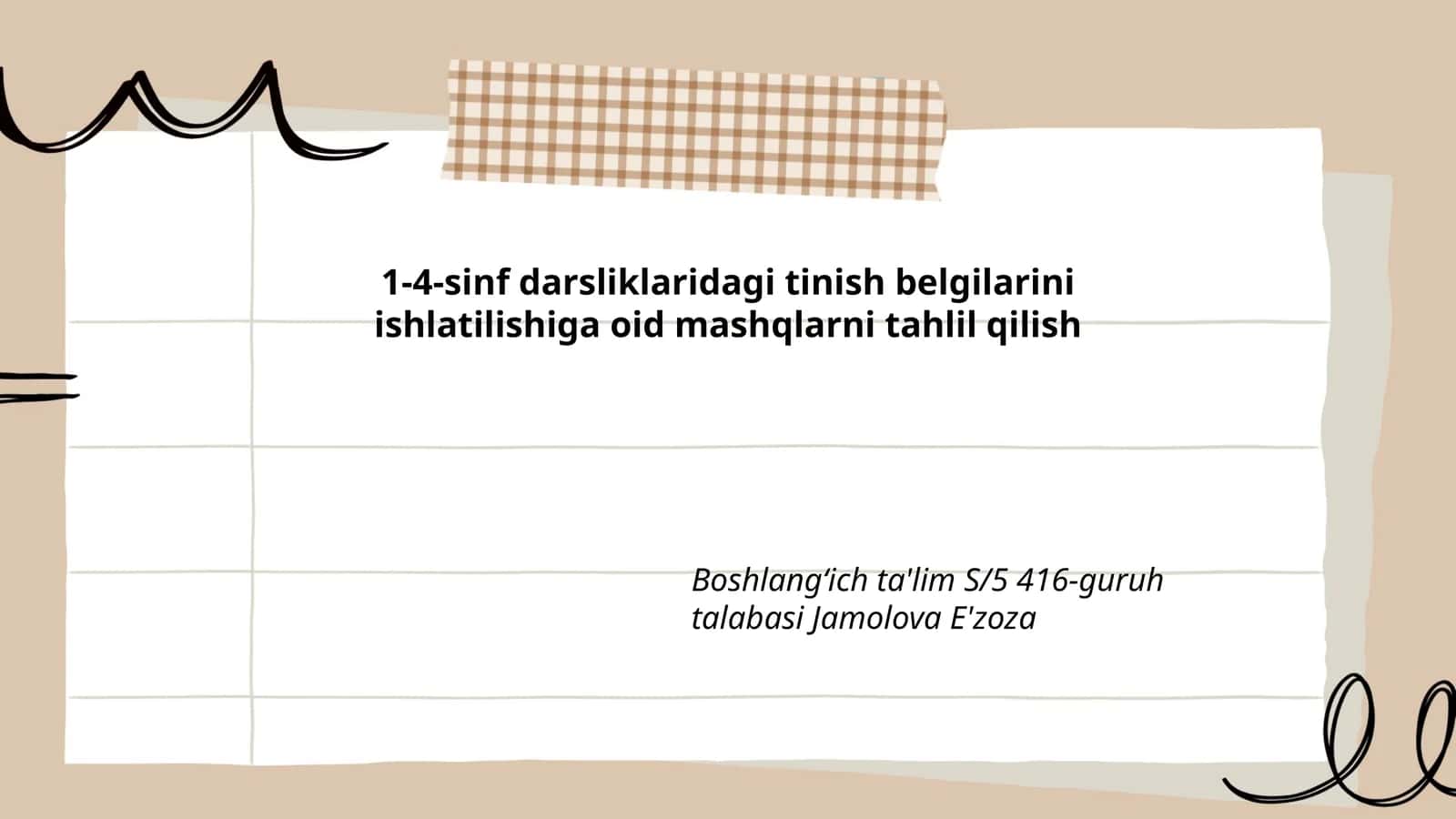 Tinish Belgilari Mashqlari 1