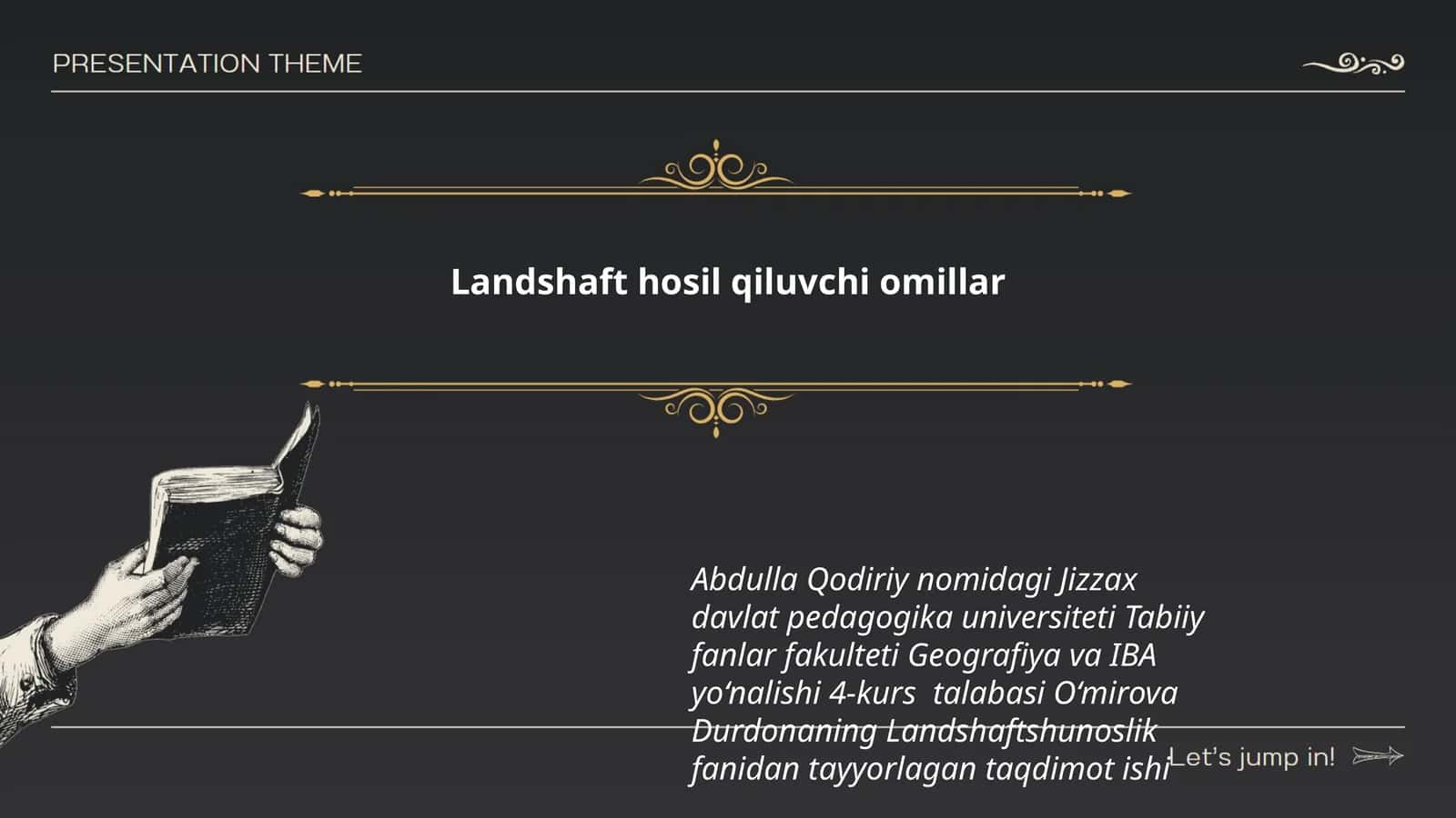Landshaft hosil qiluvchi omillar 1