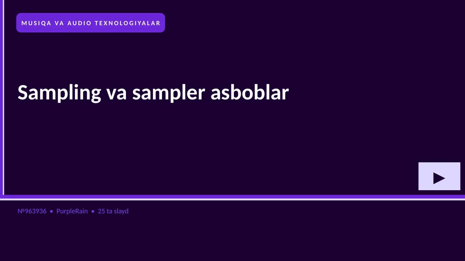 Sampling va sampler asboblar 1