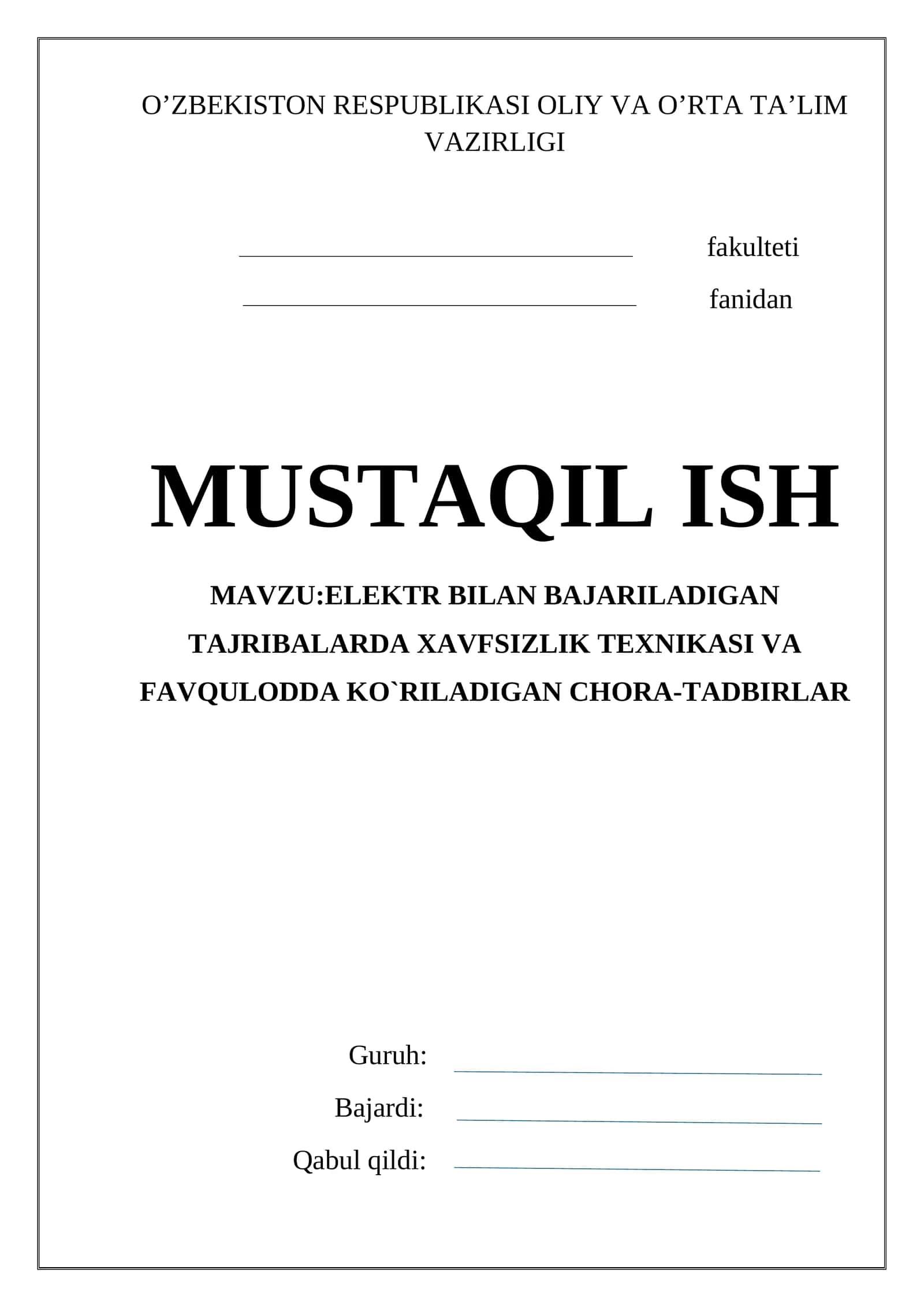ELEKTR TOKINING INSON ORGANIZMIGA TASIRI 1
