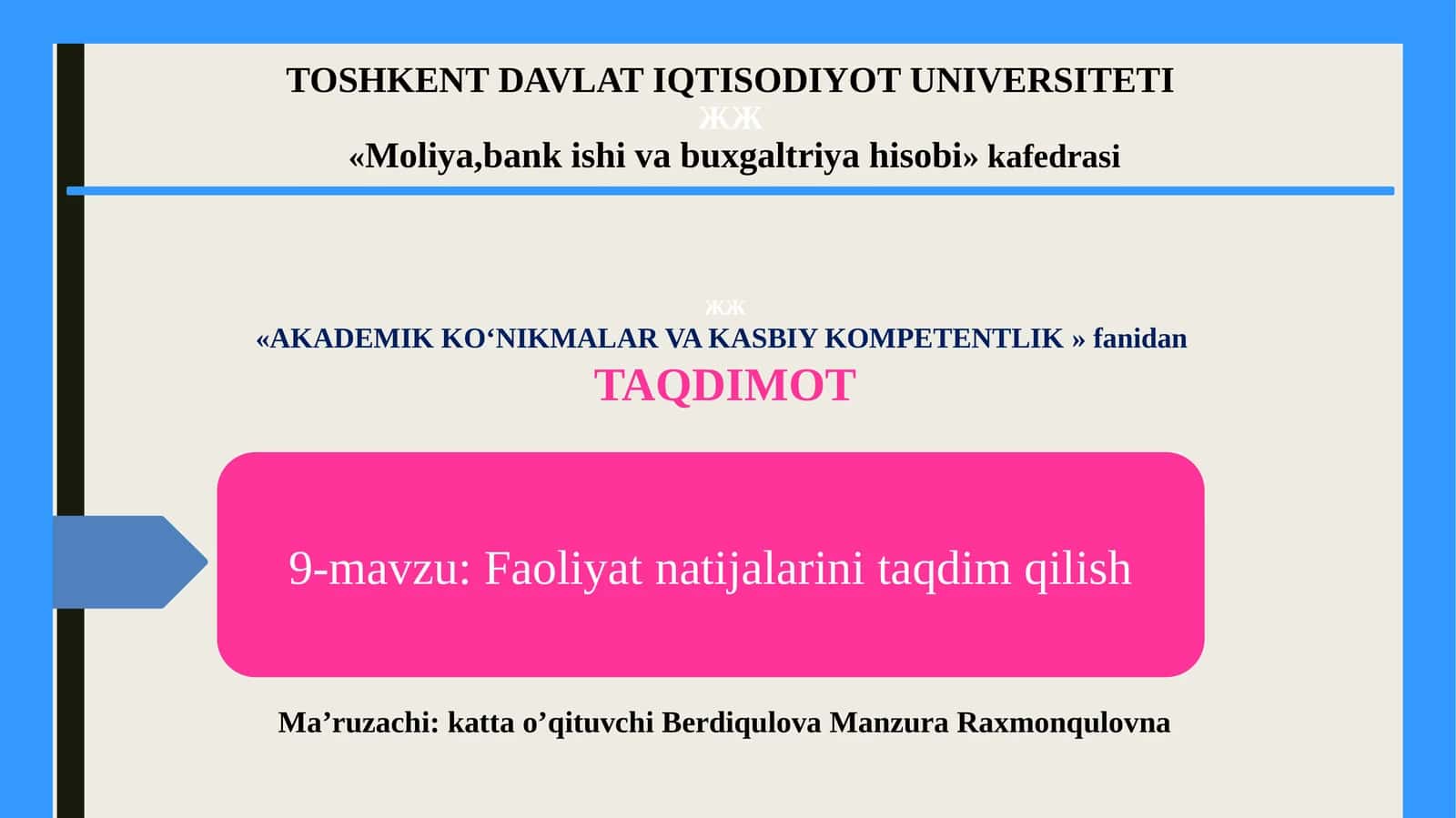 Faoliyat natijalarini taqdim qilish 1