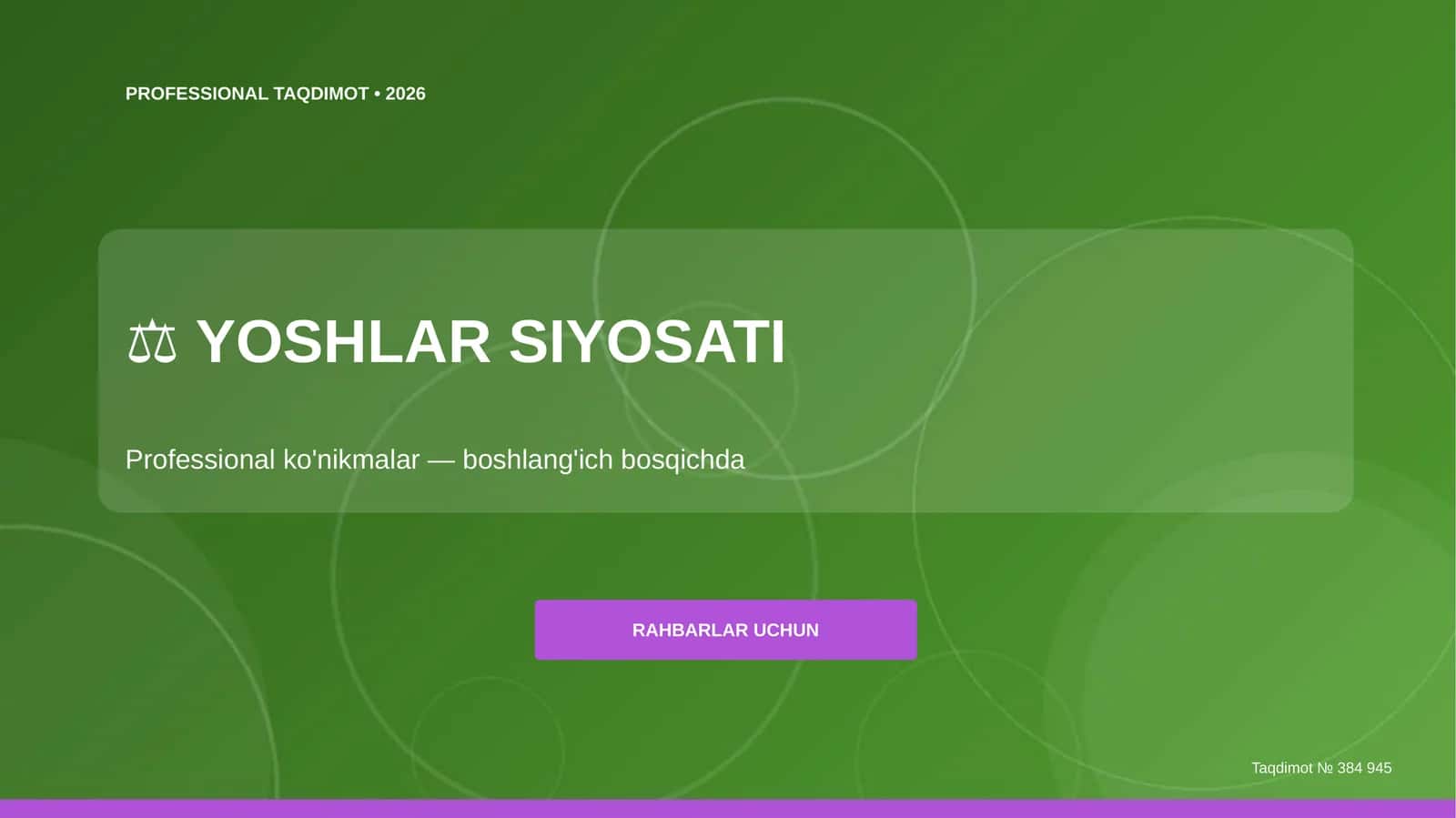 YOSHLAR SIYOSATI 1