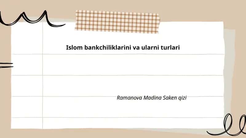 Islom bankchiliklarini va ularni turlari 1