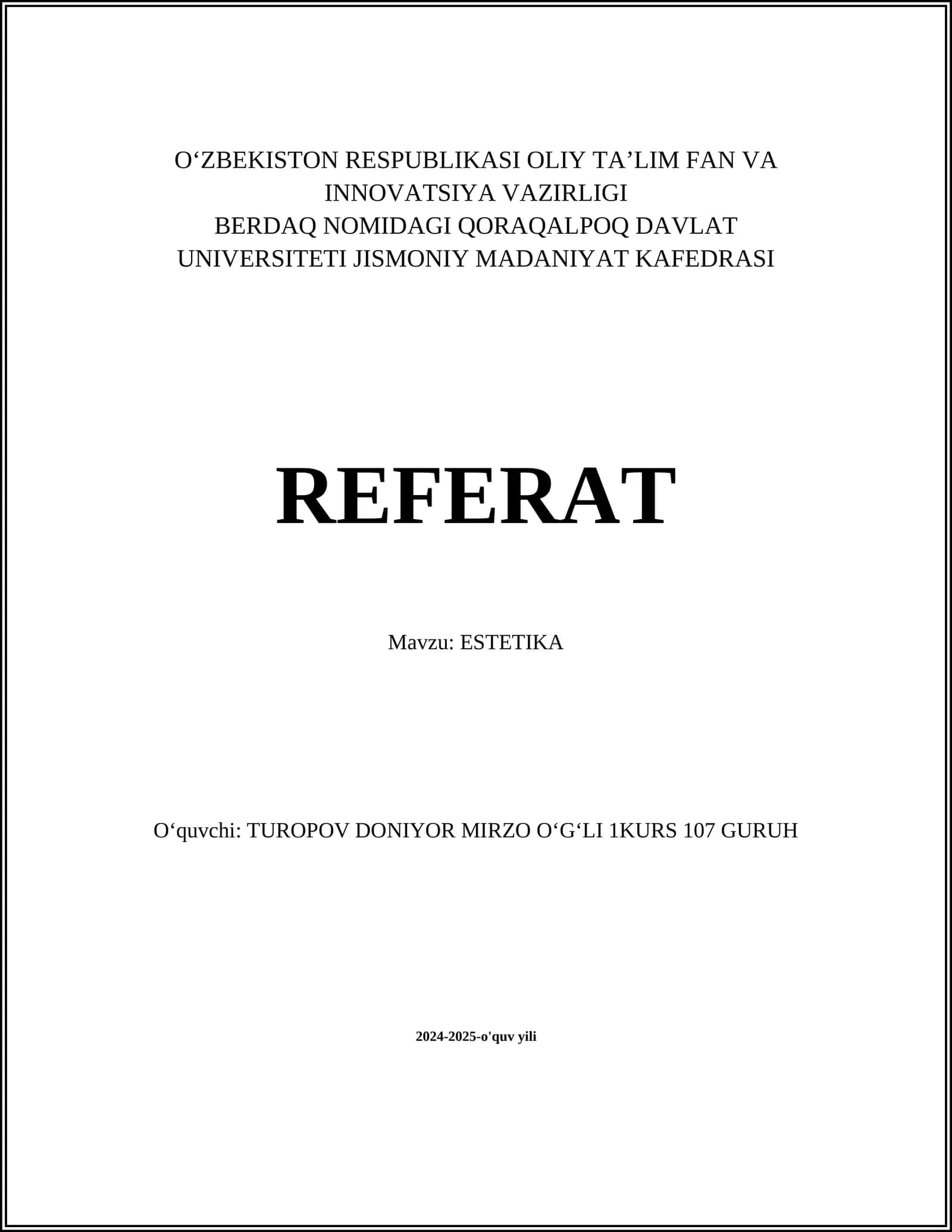 ESTETIKA 1