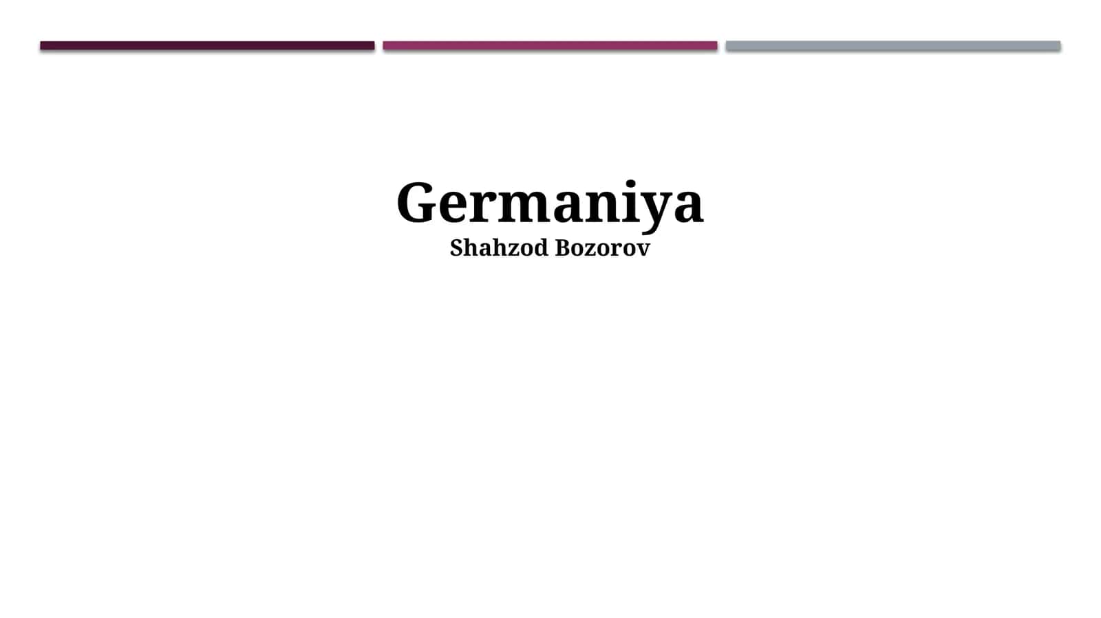 Germaniya tarixi 1