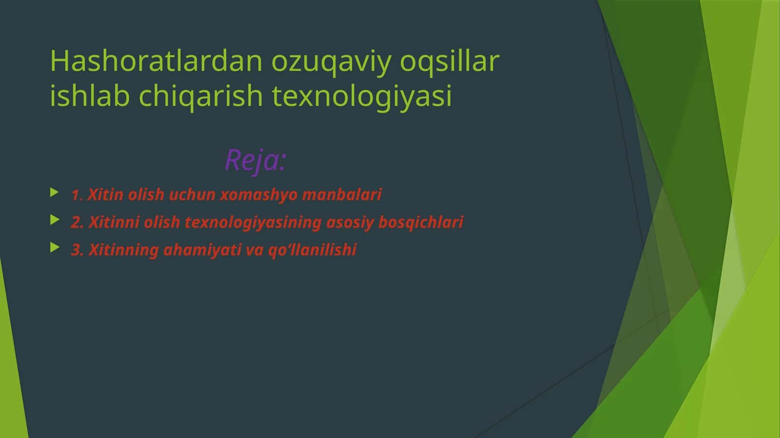 Hashoratlardan ozuqaviy oqsillar ishlab chiqarish texnologiyasi 1