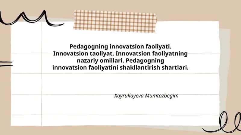 Pedagogning innovatsion faoliyati 1