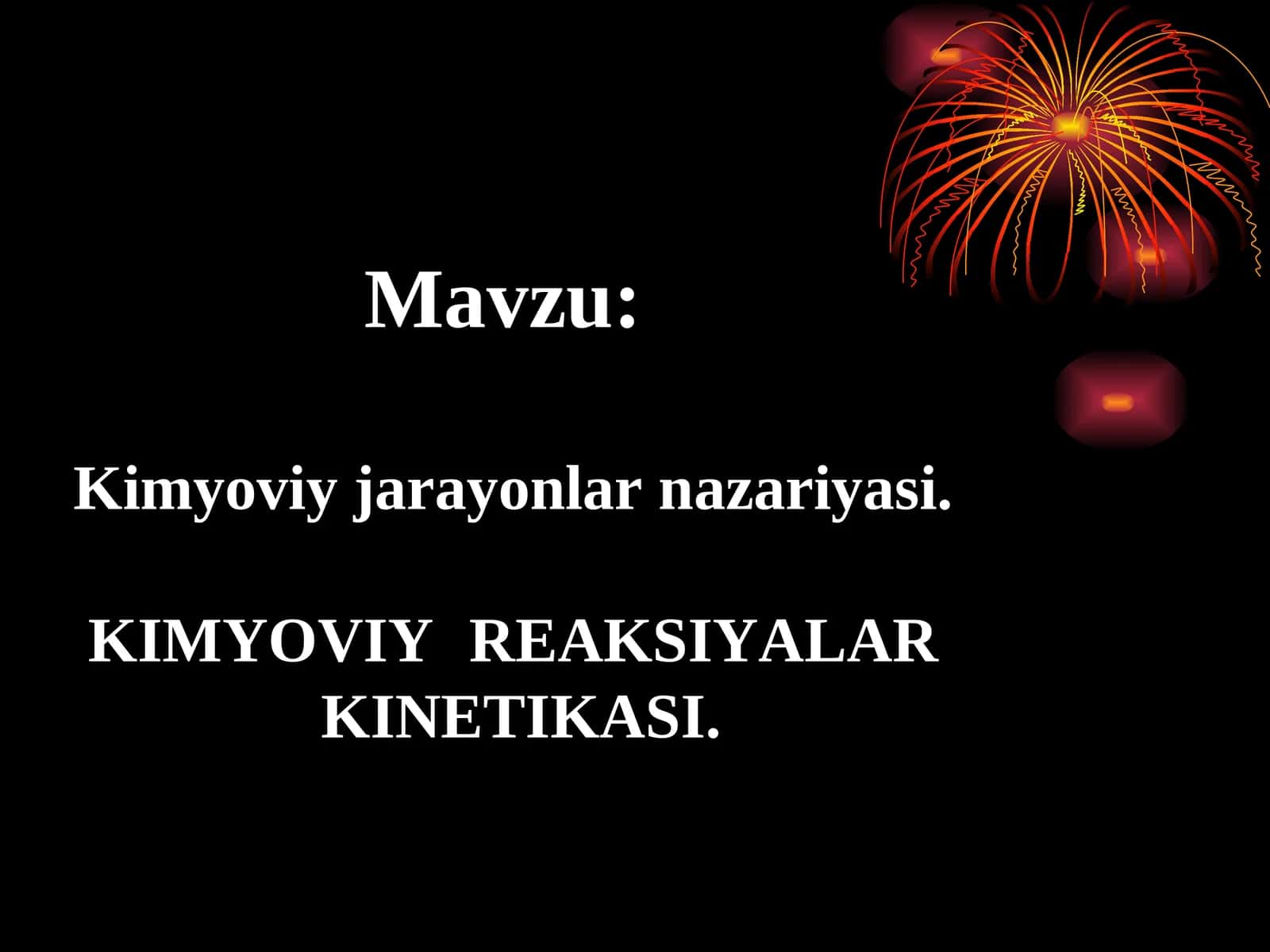 Kimyoviy jarayonlar nazariyasi 1