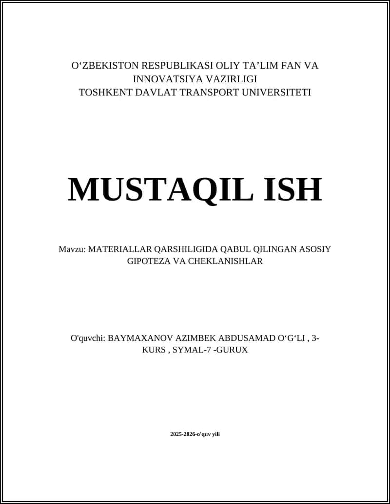 Chiziqli elastiklik (Hooke qonuni) 1