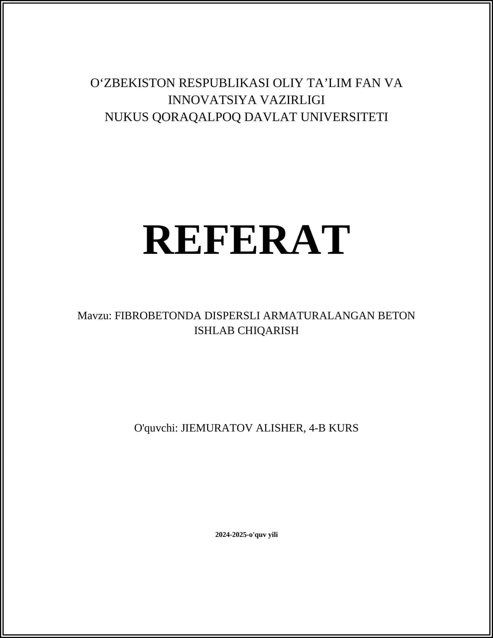 FIBROBETONDA DISPERSLI ARMATURALANGAN BETON ISHLAB CHIQARISH 1