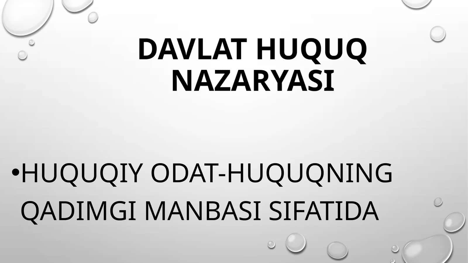 Huquqiy odat-Huquqning qaDIMGI manbasi sifatida 1