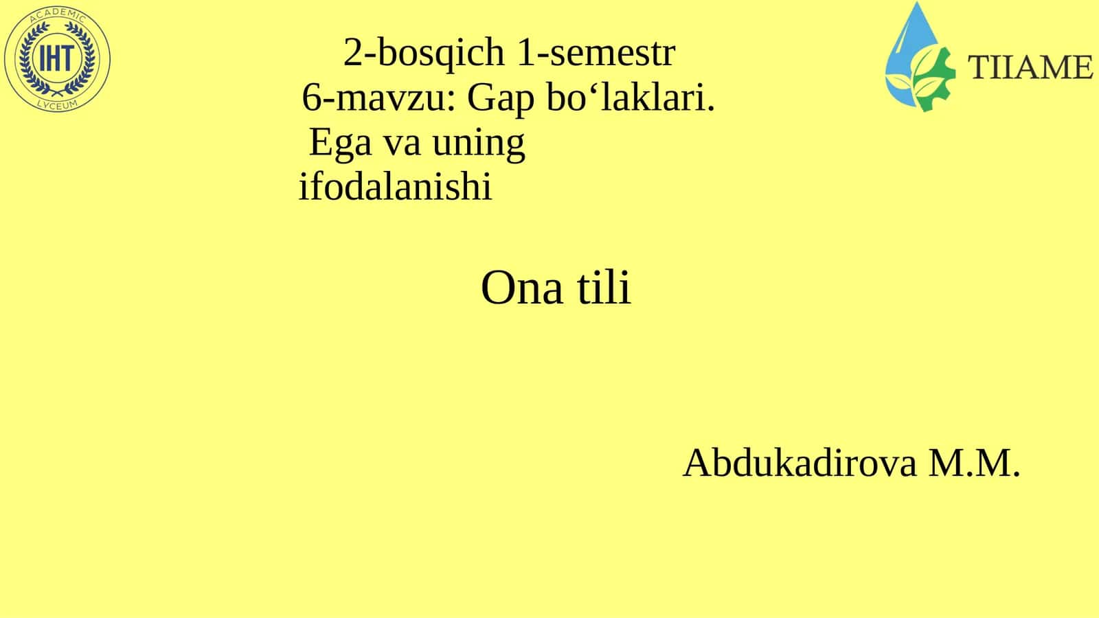 Gap bo‘laklari.Egavauningifodalanishi 1