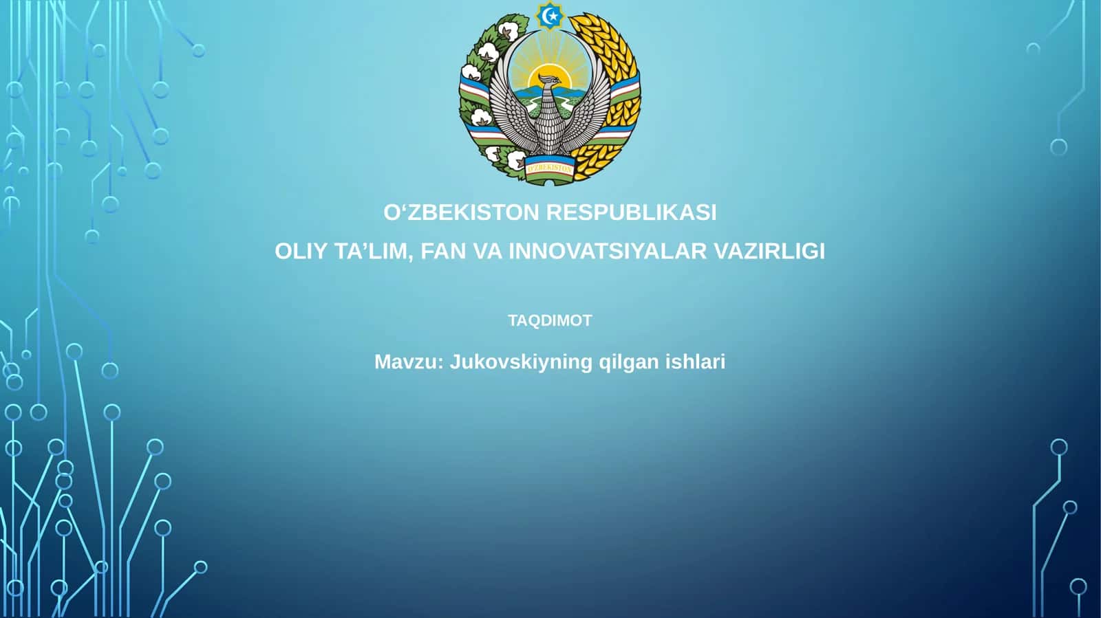 Jukovskiyning qilingan ishlari 1