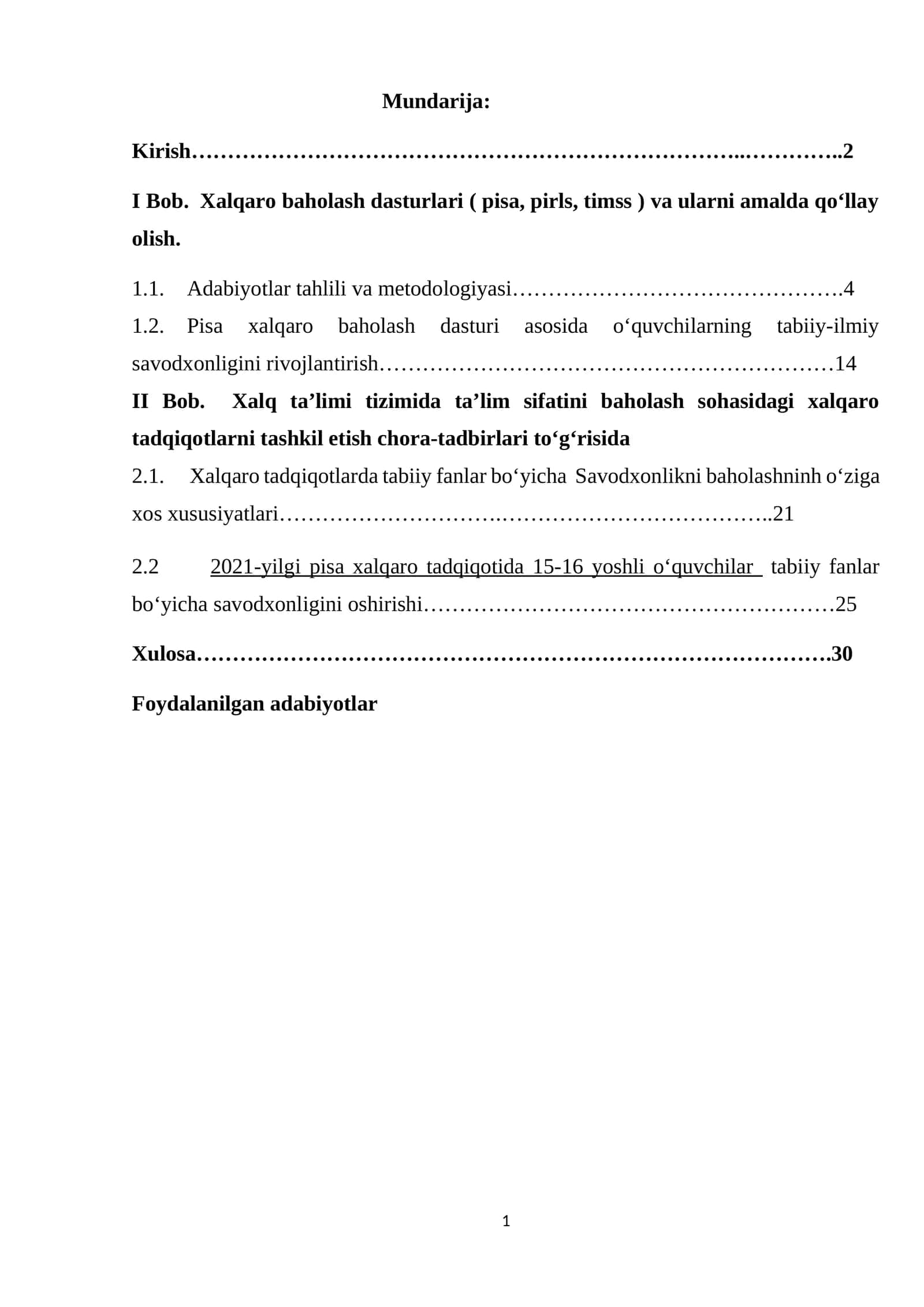 Xalqaro baholash dasturlarida muvaffaqiyatli ishtirok etish — ta’lim sifatini oshirishning muhim omili 1