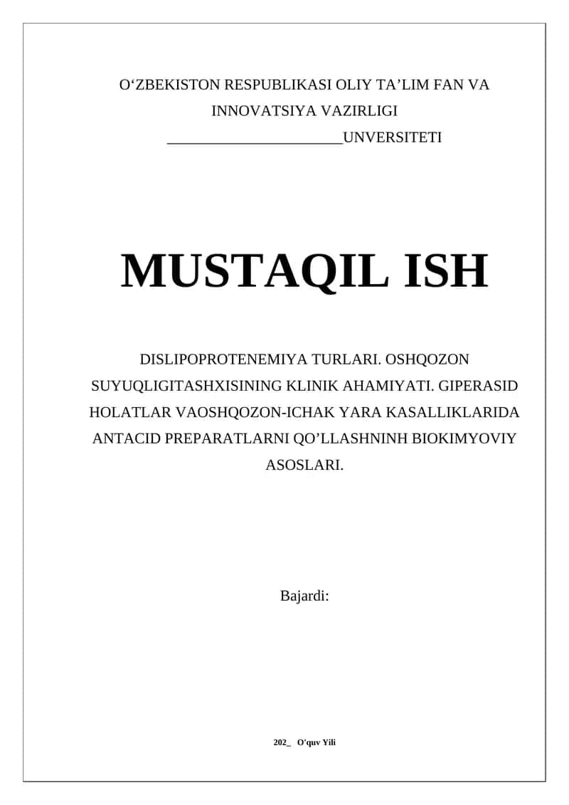 Dislipoproteinemiya Turlari 1
